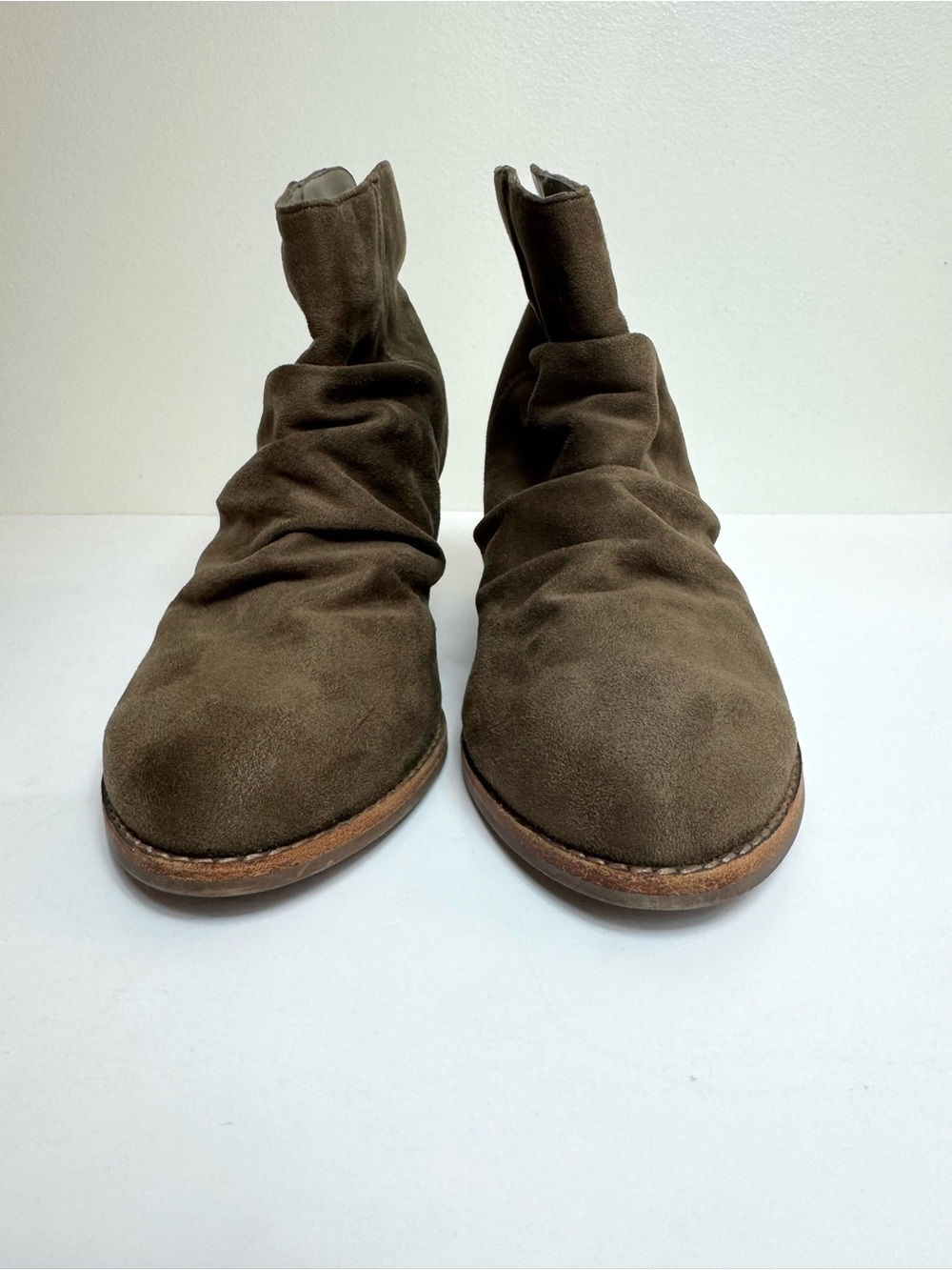 Diba Brown Suede Slouch Bootie Chunky Heel Almond Toe Women's 8.5 Fall - Picture 6 of 12